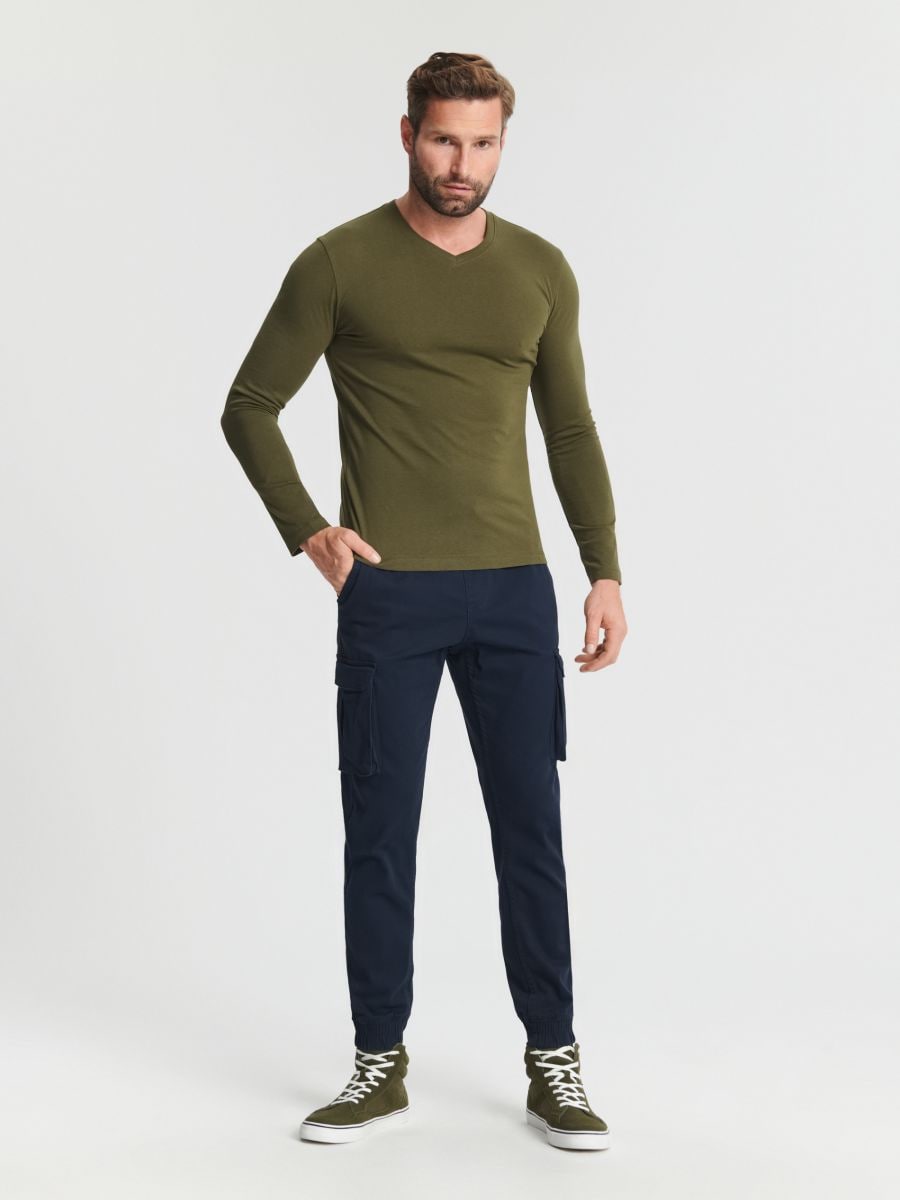 Spodnie cargo Kolor granatowy  8449C-59X
