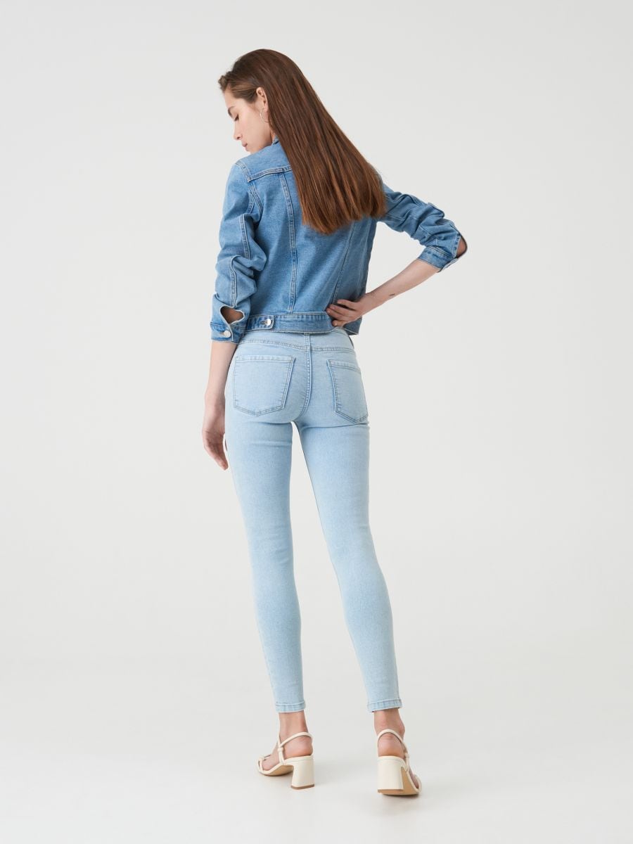 Jeansy skinny mid waist Kolor niebieski  1150F-05J
