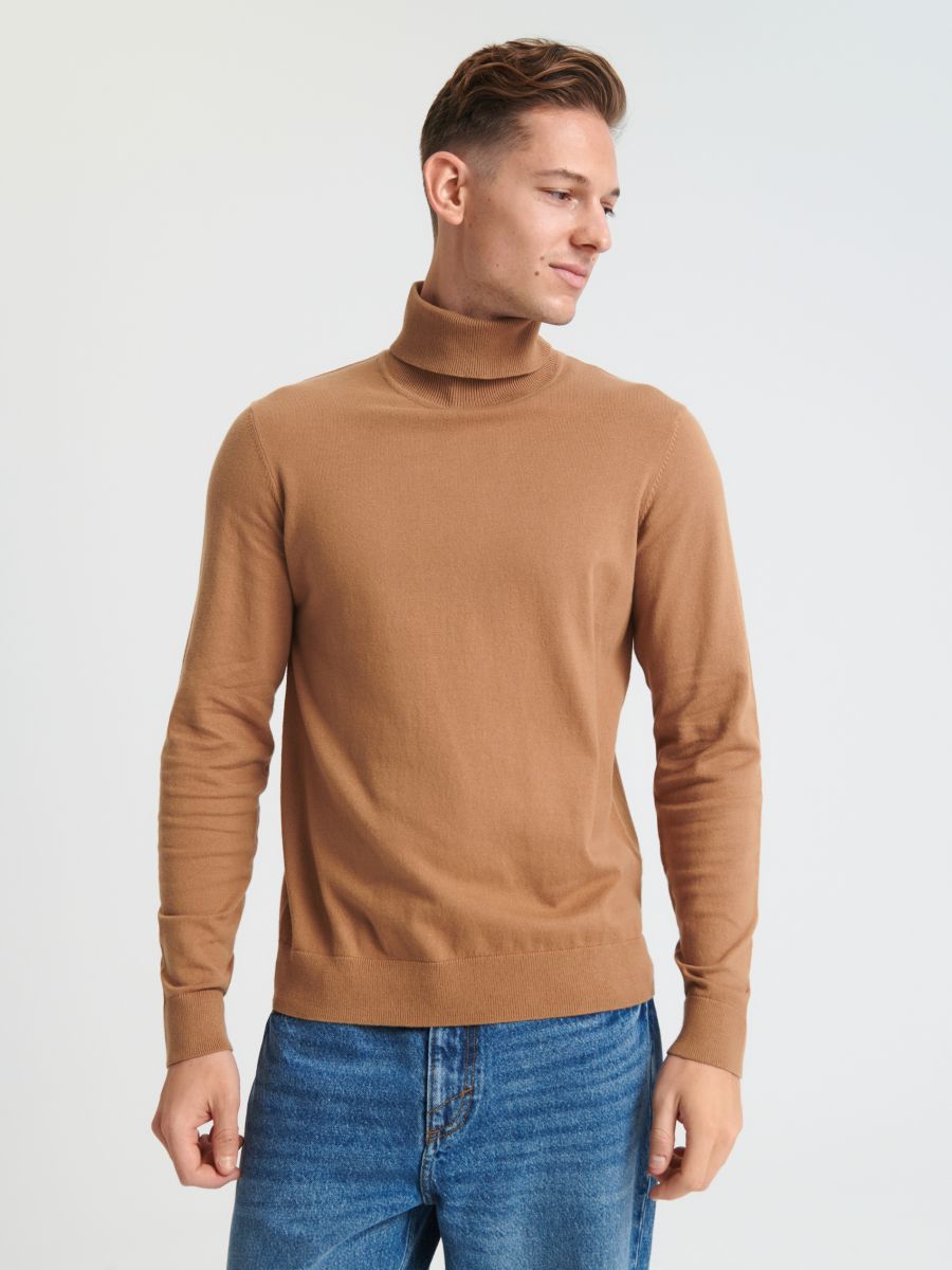 Sweter z golfem Kolor brązowy  0472A-82X