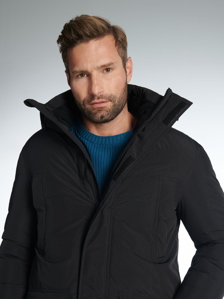 Kurtka puffer z kapturem Kolor czarny  6930C-99X