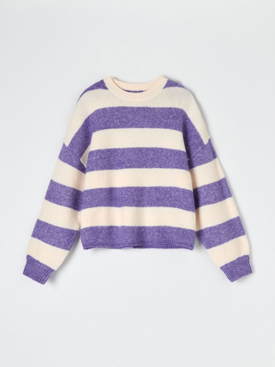 Sweter w paski z wełną Kolor wielobarwny  9921A-MLC
