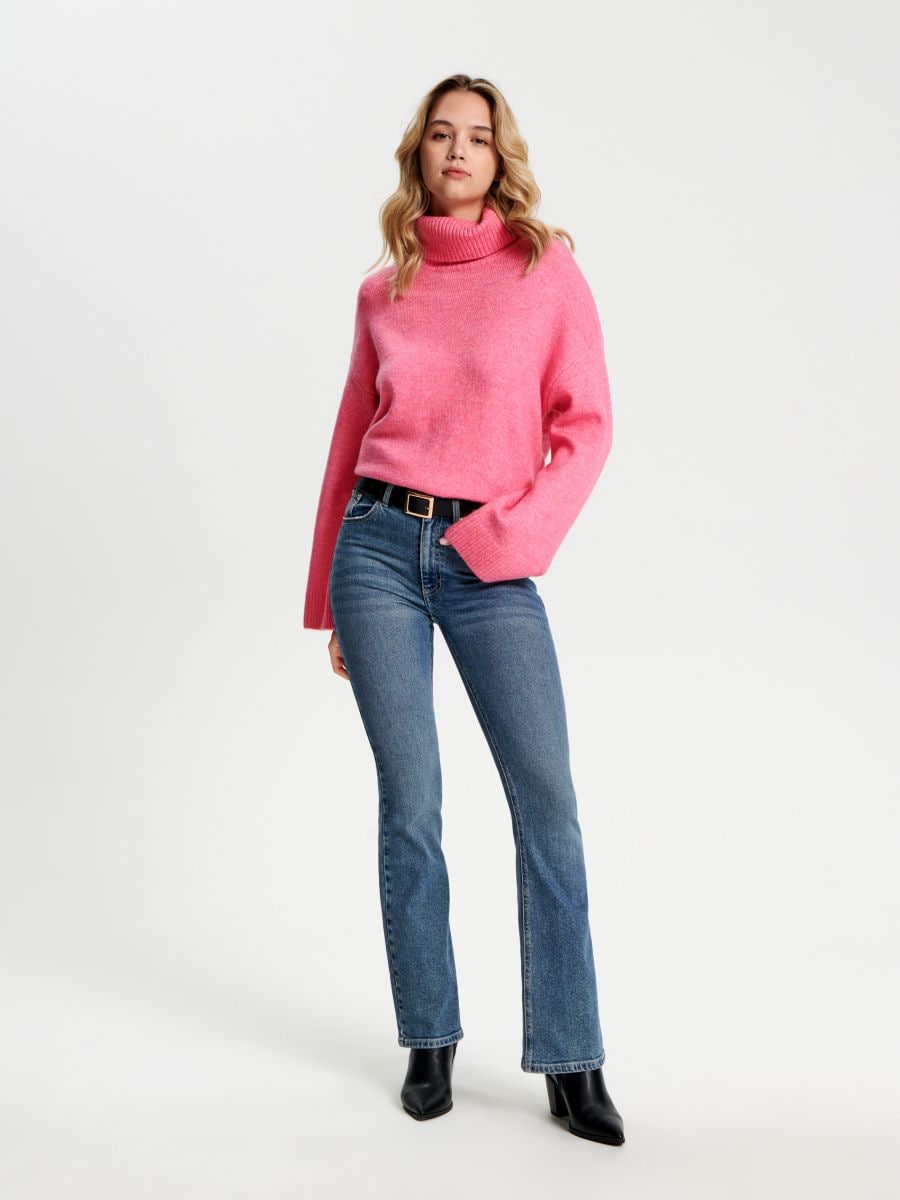 Sweter z golfem Kolor różowy  3734X-43X