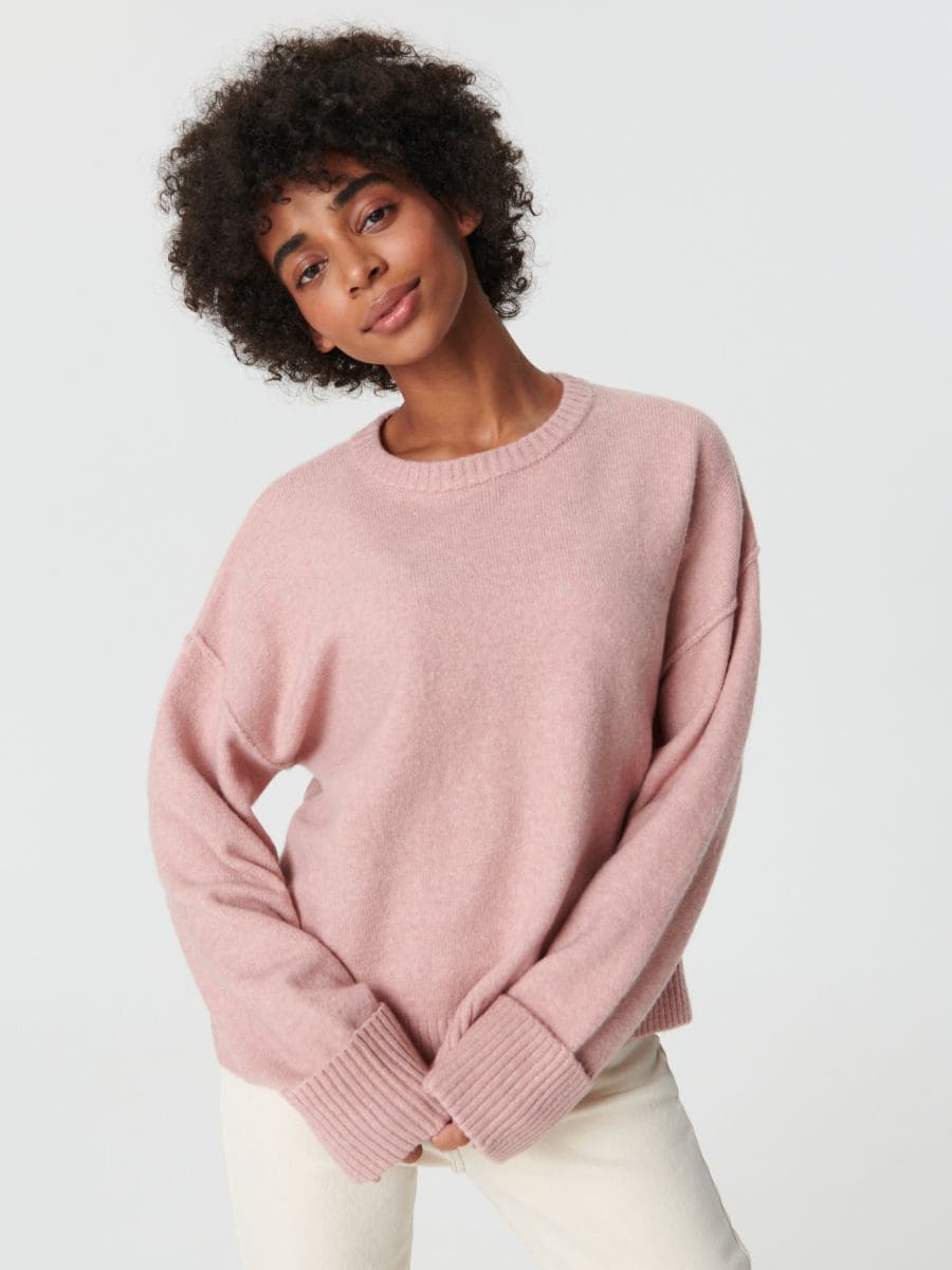 Sweter z miękkiej dzianiny Kolor różowy  3363X-30X