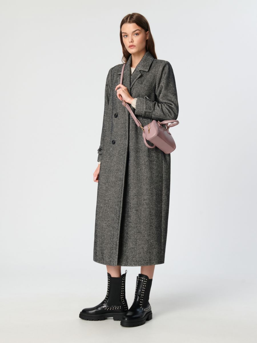 Płaszcz w jodełkę Kolor szary  6655J-90M
