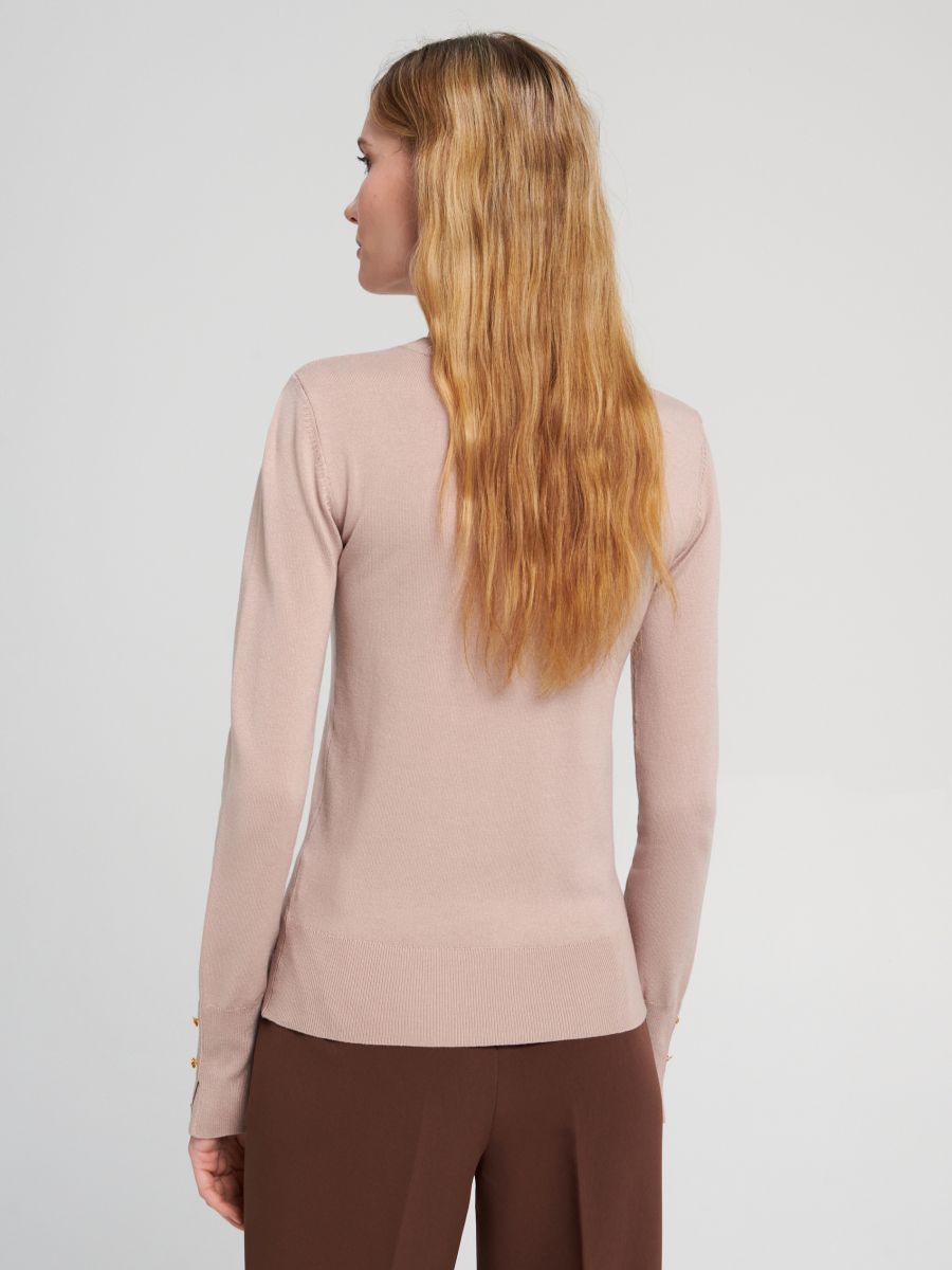 Sweter z ozdobnymi guzikami Kolor beżowy  3811F-08X