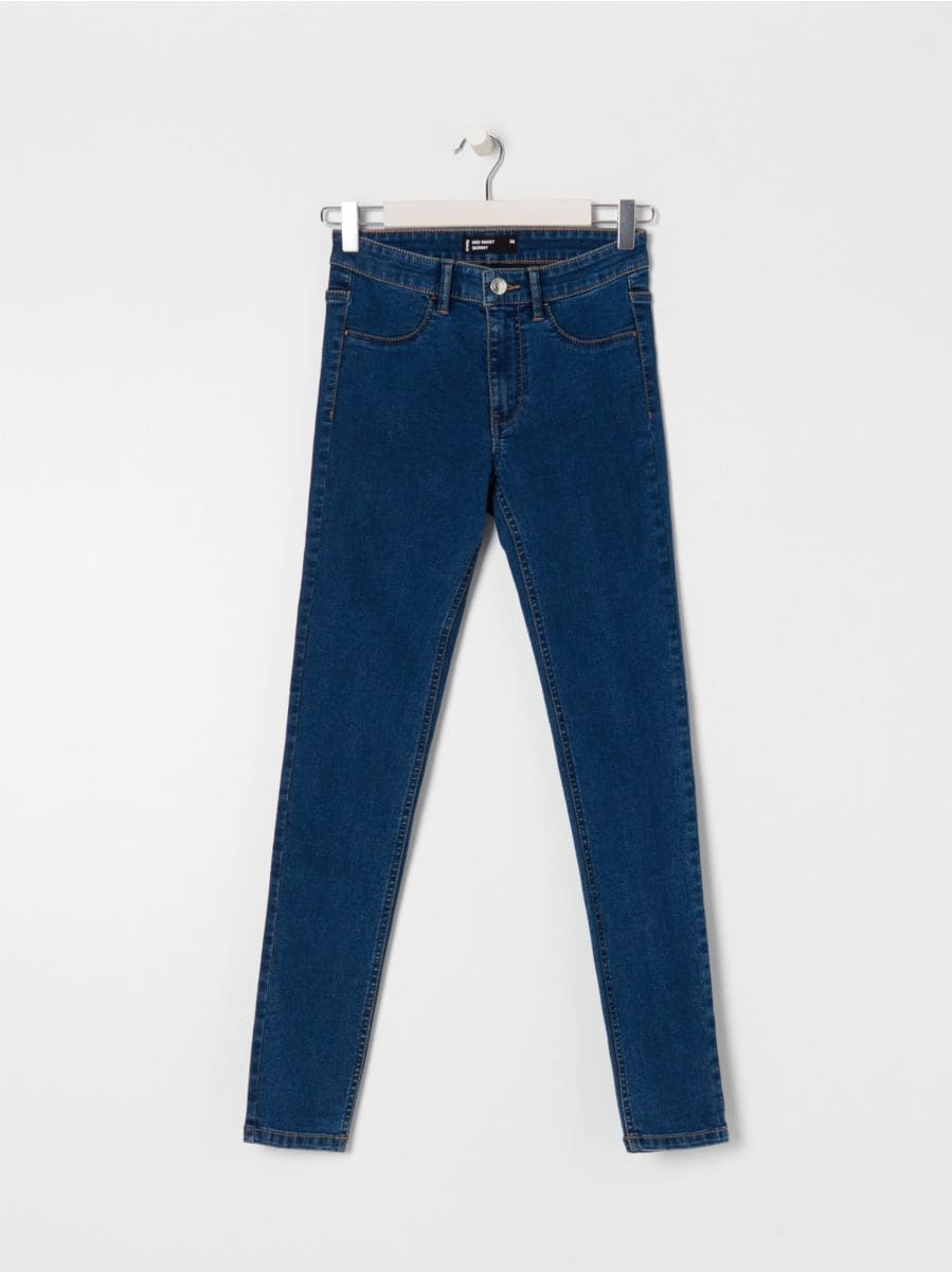 Jeansy skinny mid waist Kolor granatowy  1490B-59J