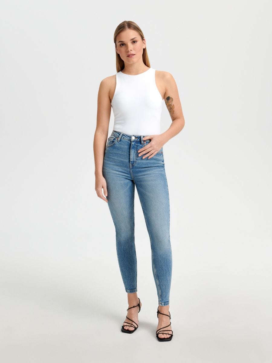 Jeansy skinny high waist Kolor niebieski  VR488-50J