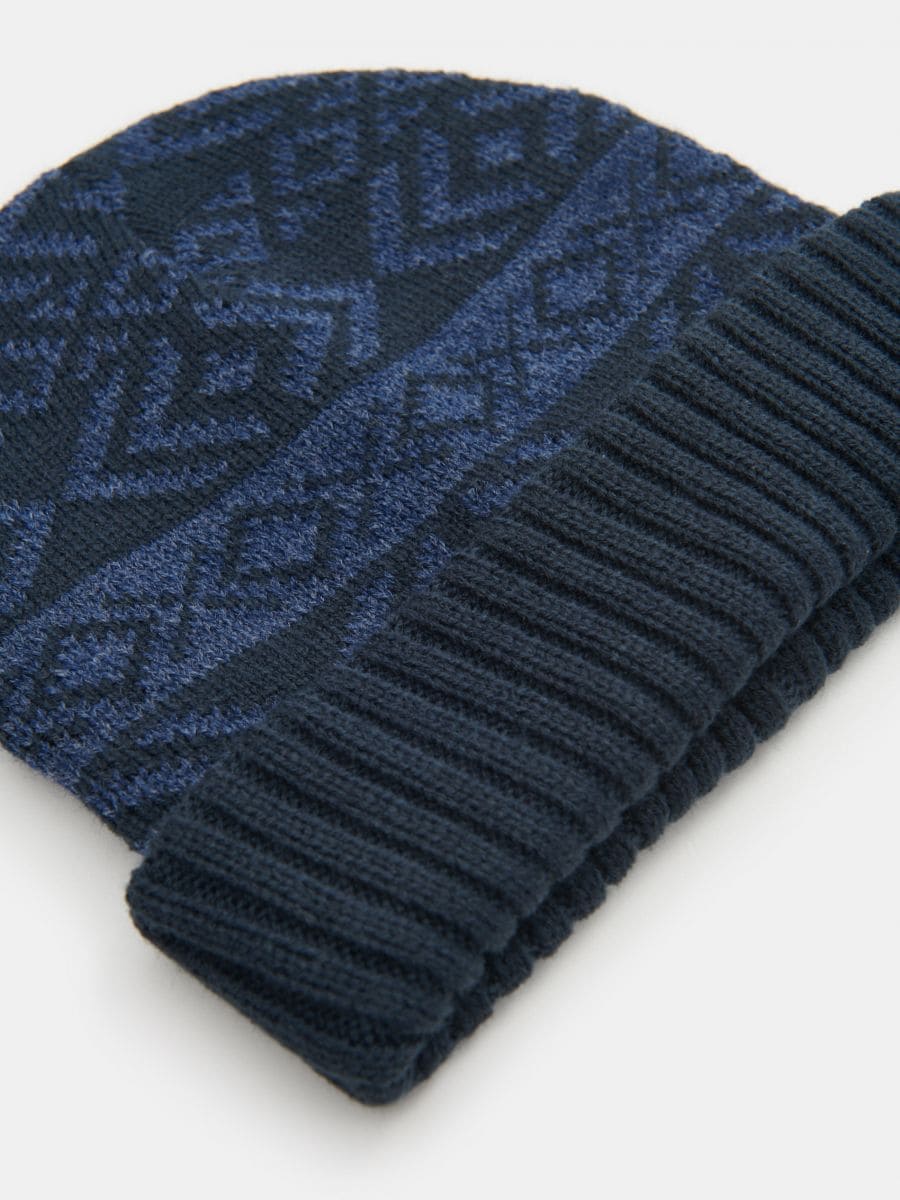 Czapka beanie Kolor granatowy  9262I-59X