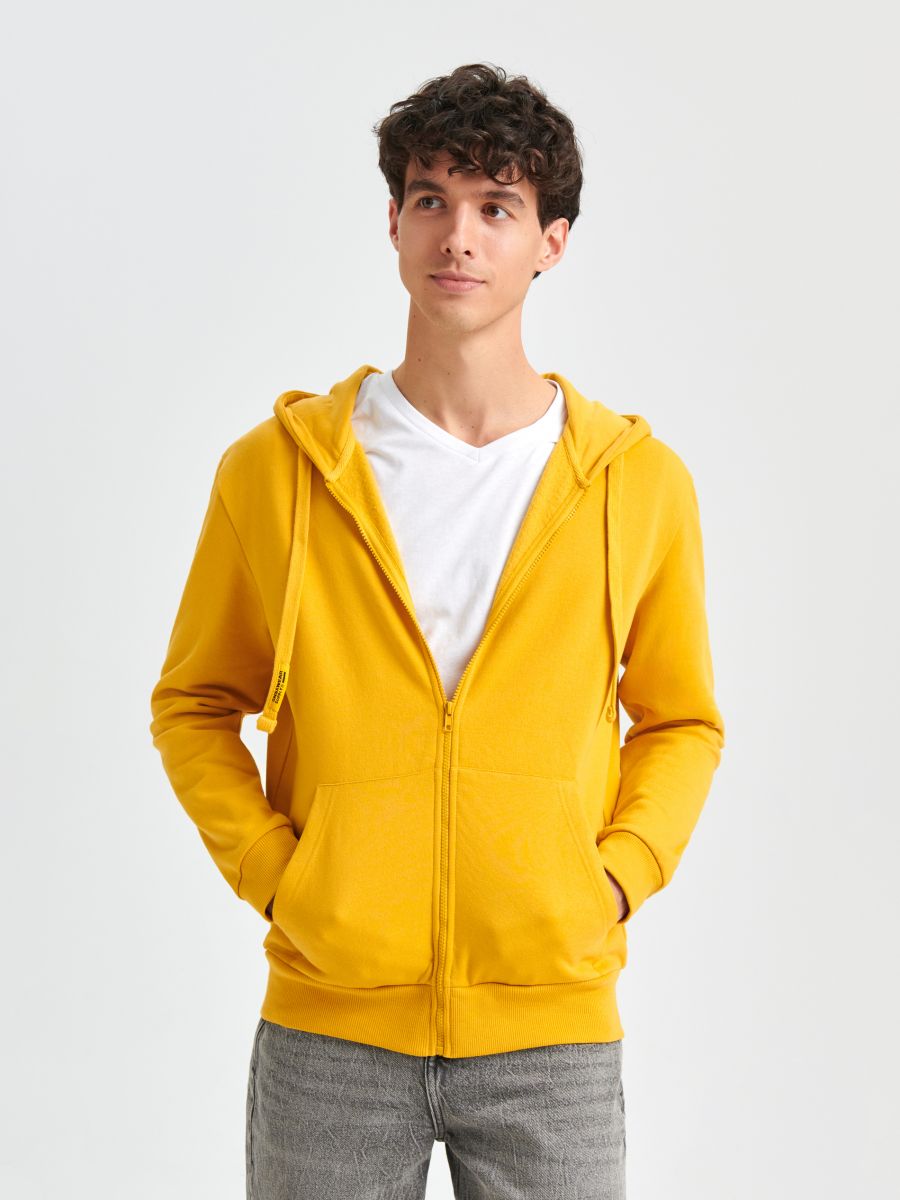 Bluza rozpinana basic Kolor żółty  6979D-18X