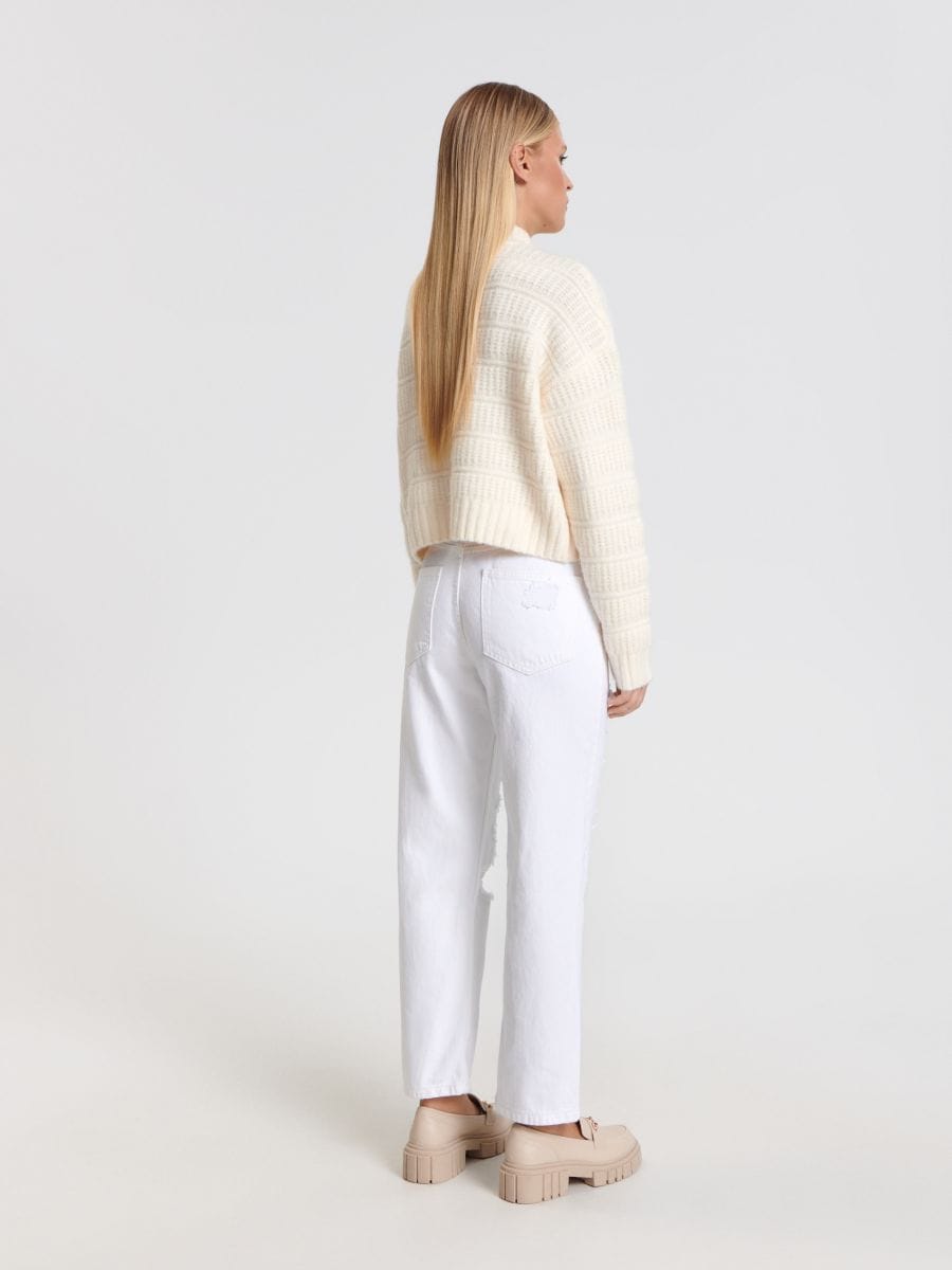 Jeansy straight high waist Kolor biały  2087F-00J