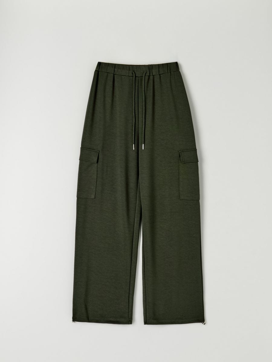 Spodnie z kieszeniami Kolor khaki  4496X-87X