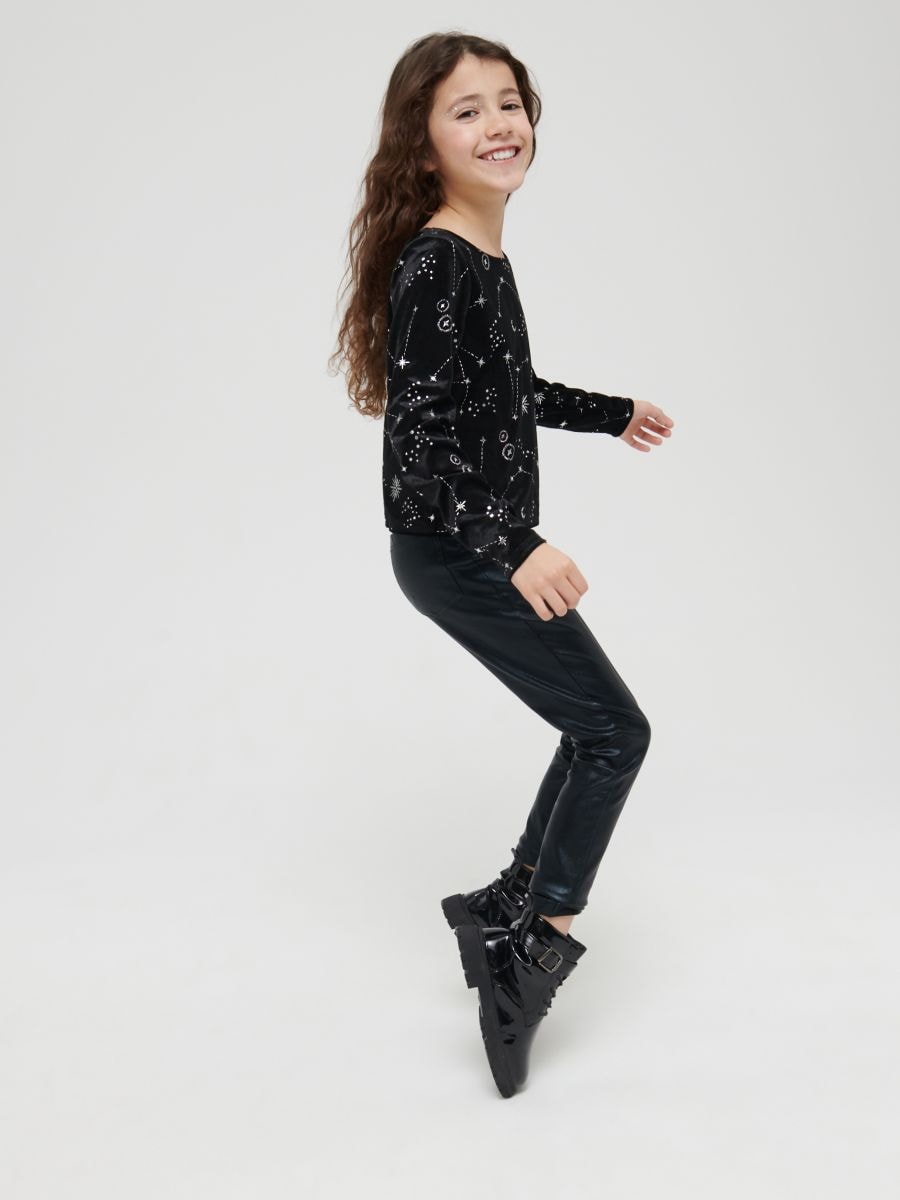 Spodnie woskowane Kolor czarny  9722Q-99X