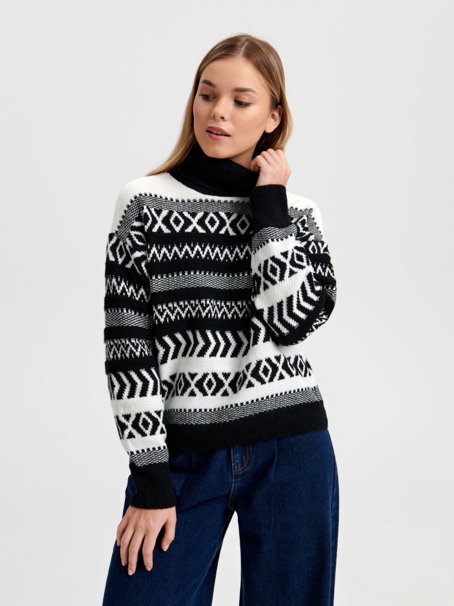Sweter z golfem Kolor wielobarwny  3740X-MLC