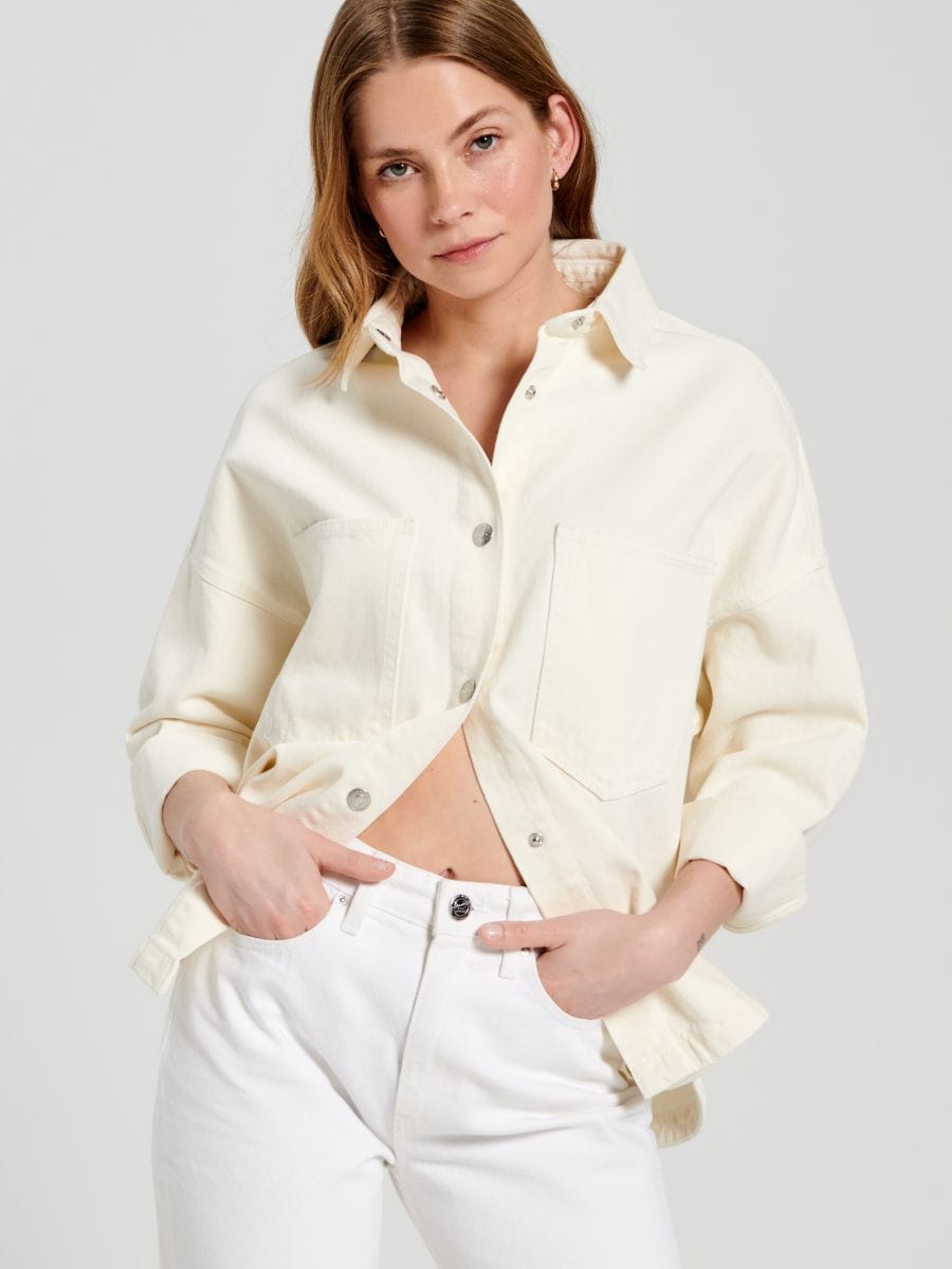 Jeansy straight high waist Kolor biały  1169F-00J