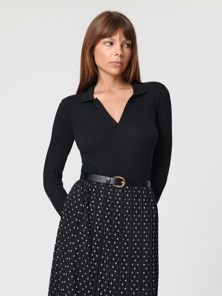 Spódnica midi plisowana Kolor czarny  4123F-99X