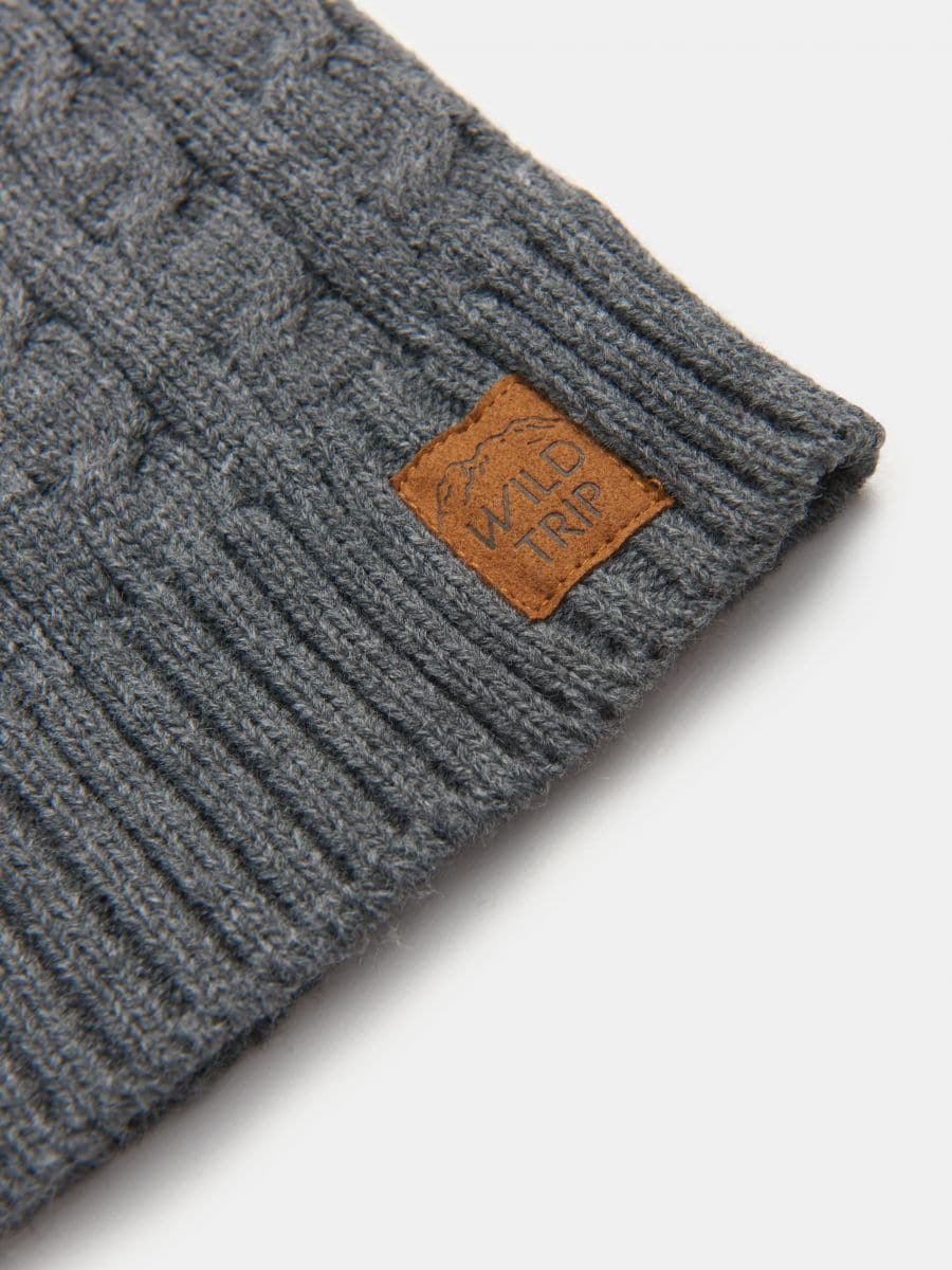 Czapka beanie Kolor szary  9264I-09M