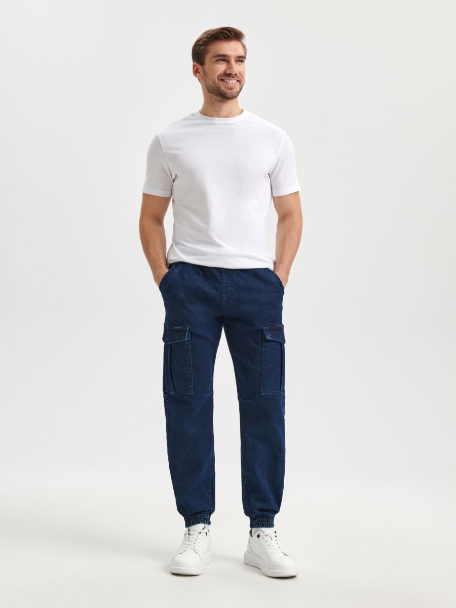 Jeansy jogger Kolor niebieski  1598O-95J
