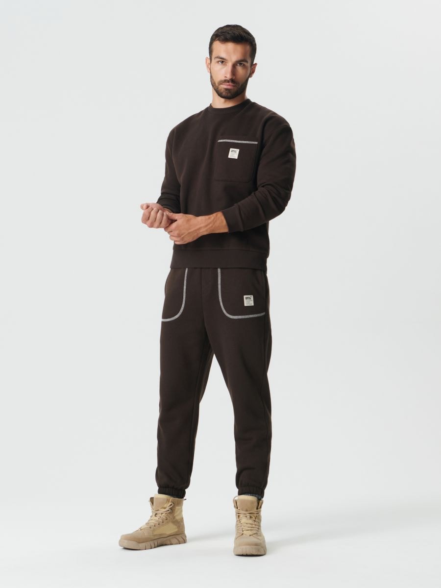 Bluza z kieszenią Kolor brązowy  1713O-89X