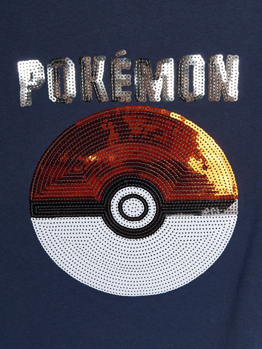 Koszulka z cekinami Pokémon Kolor granatowy  4881J-59X