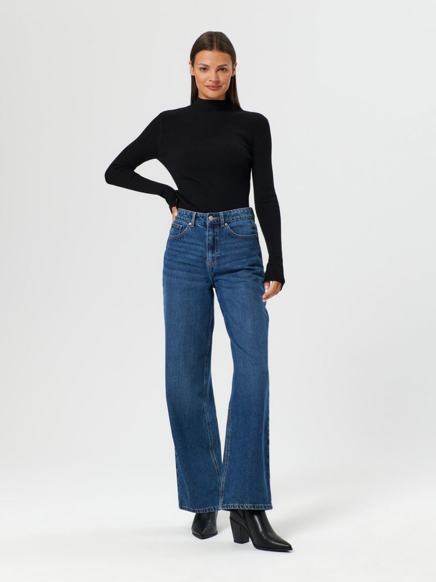 Sweter z wiskozą Kolor czarny  7348J-99X