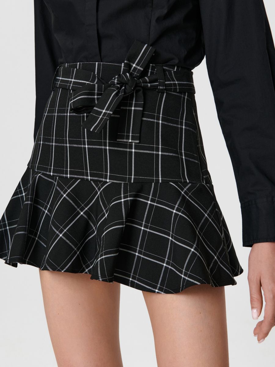 Spódnica mini w kratę Kolor wielobarwny  3454X-MLC