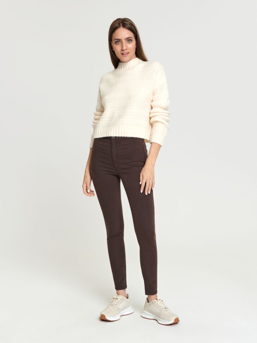Jegginsy skinny high waist Kolor dark grey jeans  ZJ780-89J