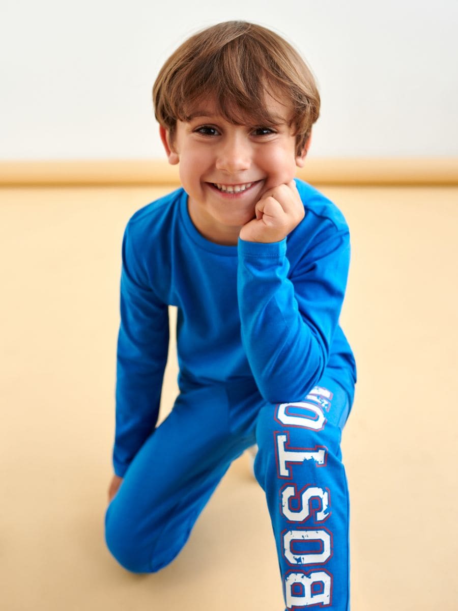 Spodnie dresowe jogger Kolor niebieski  6780M-55X