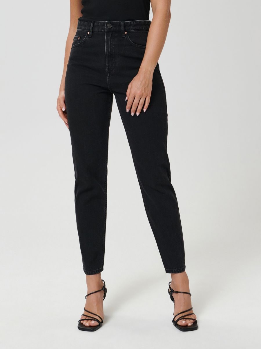 Jeansy mom high waist Kolor czarny  2958B-99J