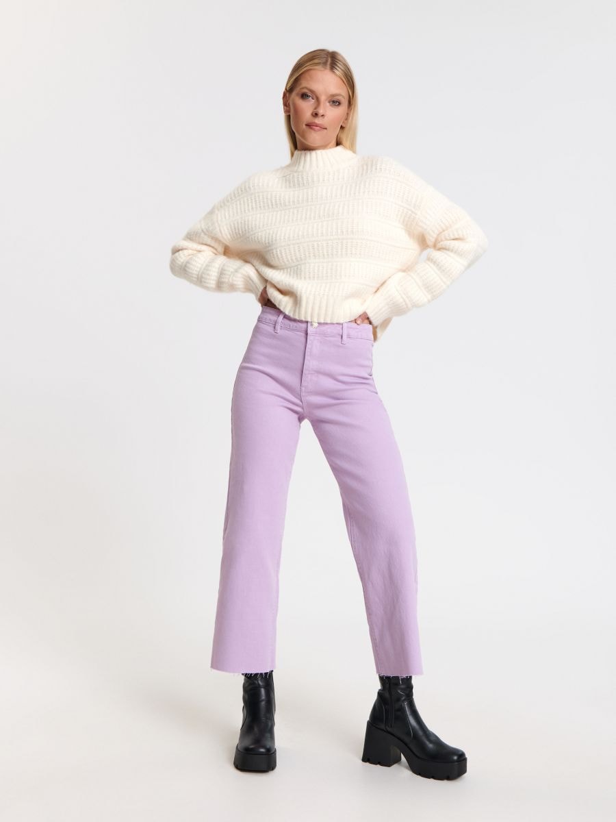Jeansy cropped high waist, SINSAY