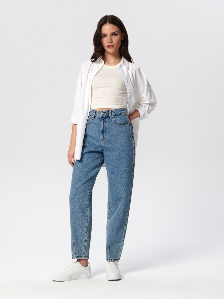 Jeansy balloon loose fit Kolor niebieski  SC877-50J