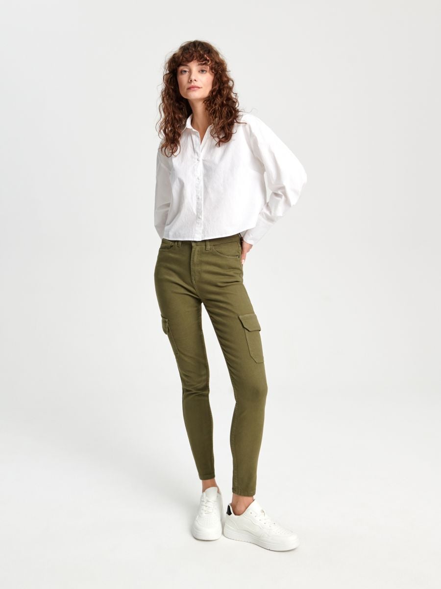 Jeansy mid waist Kolor zielony  WQ590-87J