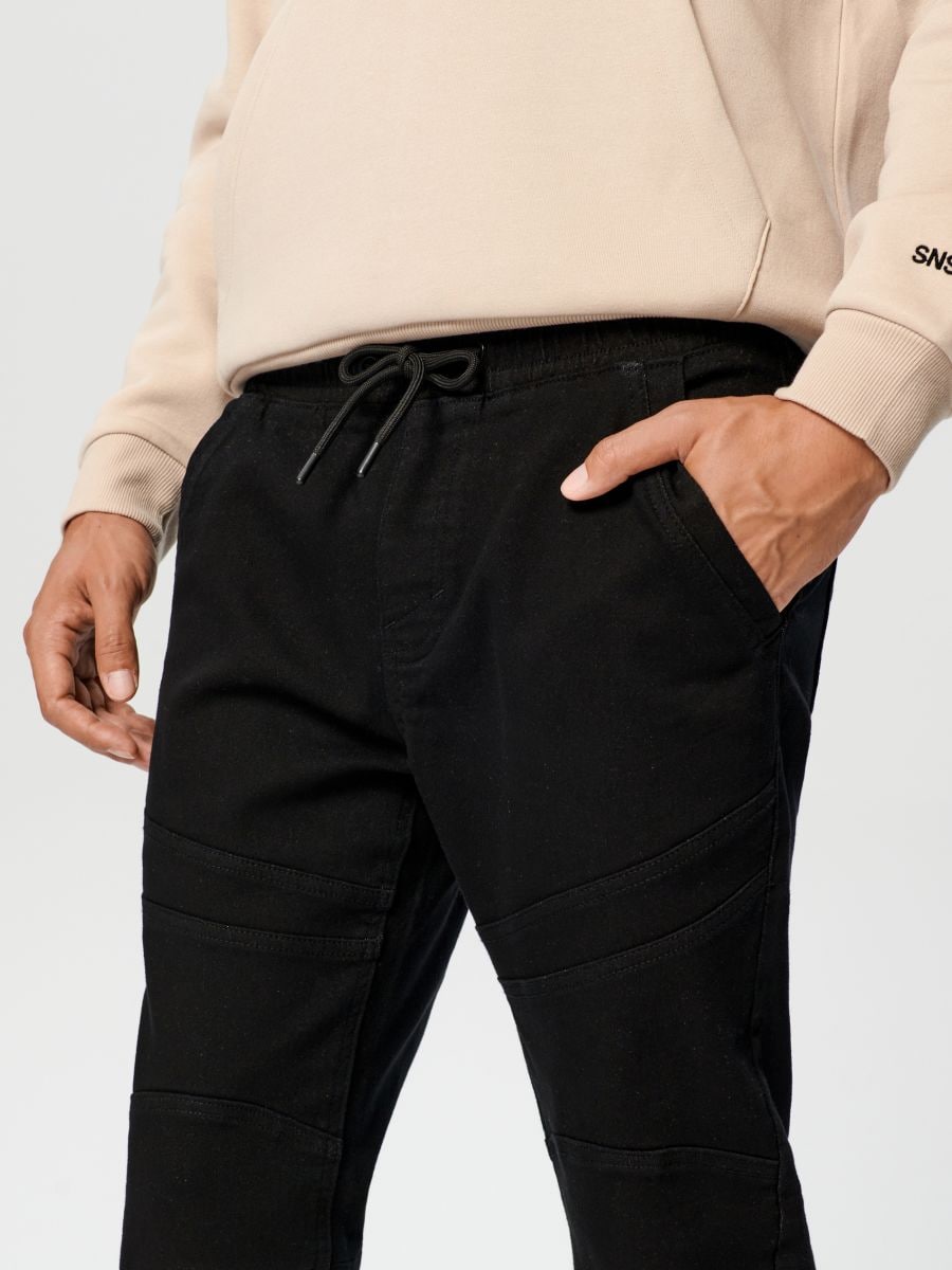 Jeansy slim jogger Kolor czarny  5327F-99X