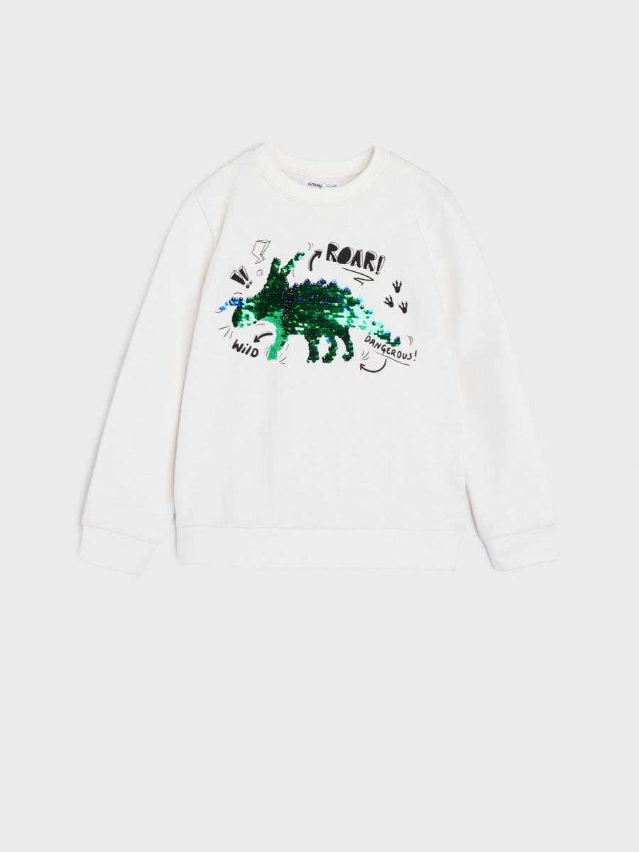 Bluza z cekinami Kolor kremowy  6753M-01X