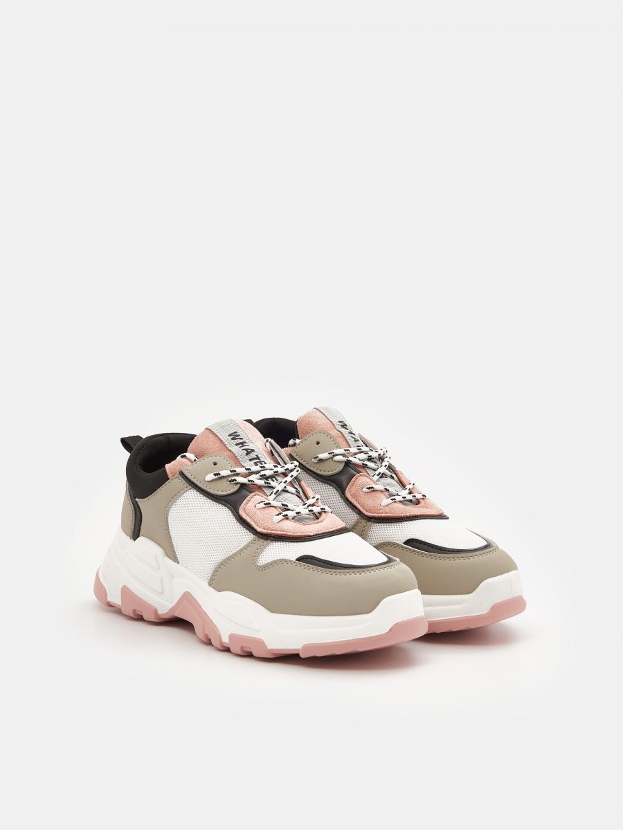 Sneakersy z łączonych materiałów Kolor wielobarwny  3685K-MLC