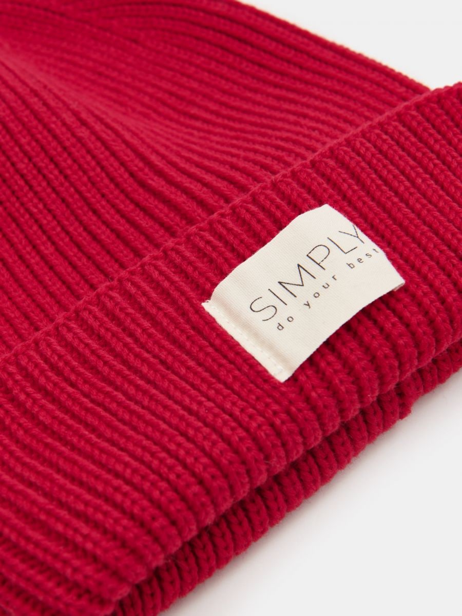 Czapka beanie Kolor czerwony  8725F-33X