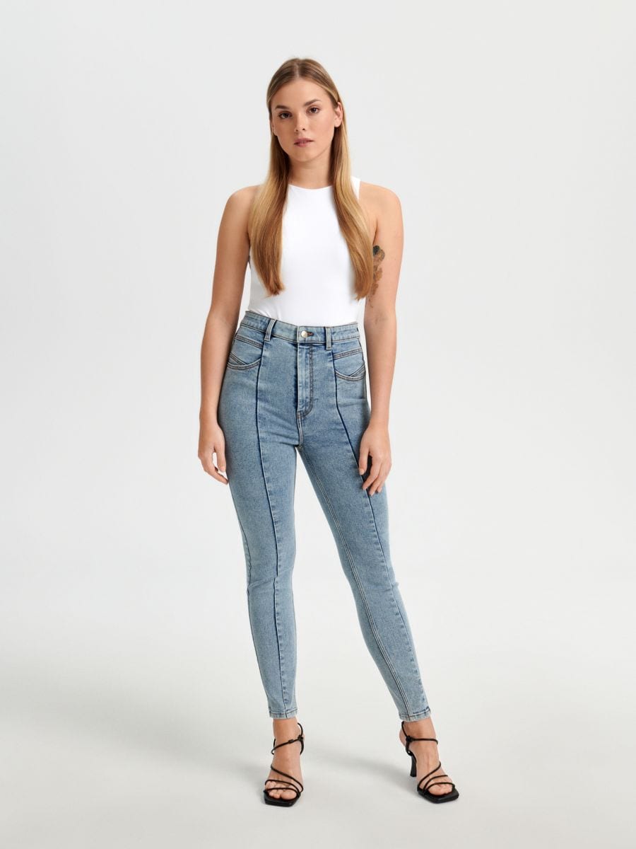 Jeansy skinny Kolor niebieski  QE149-55J