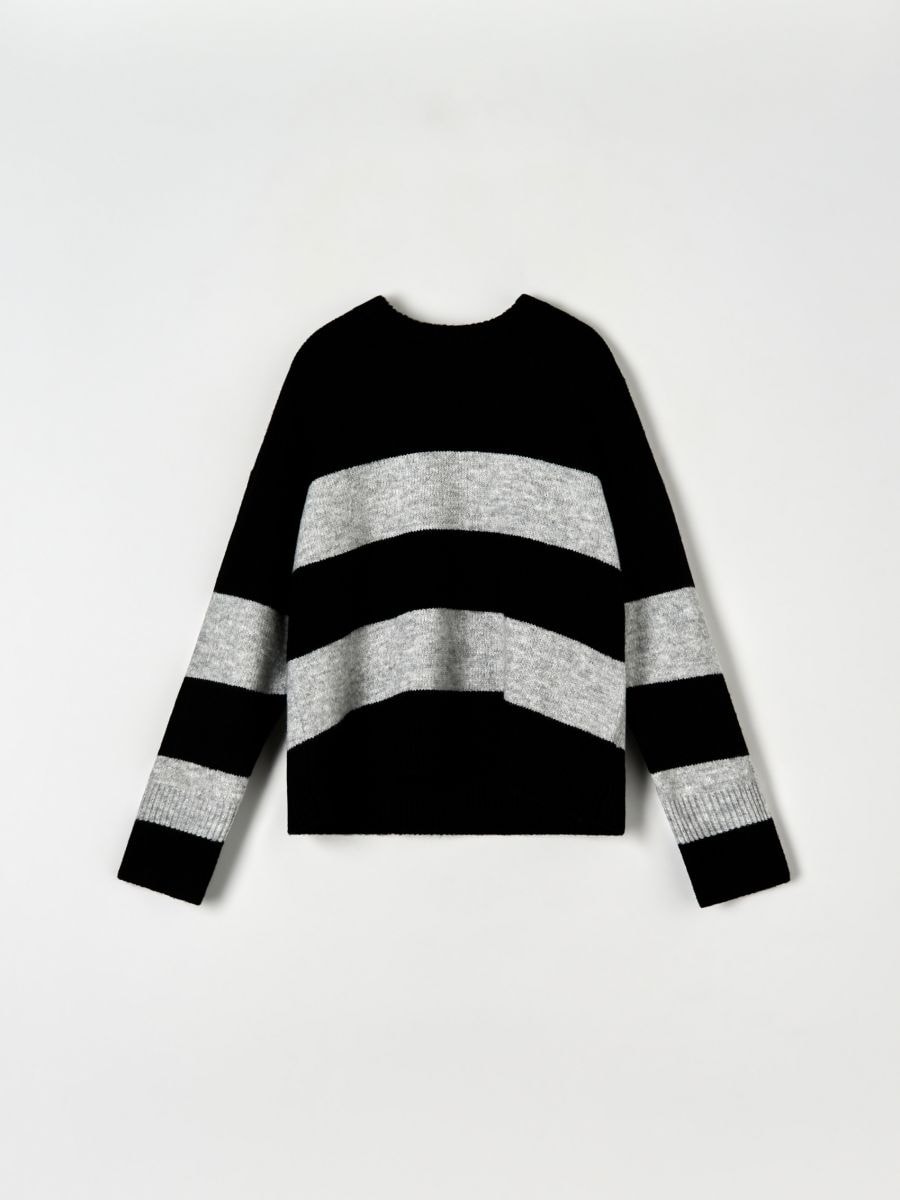 Sweter w paski Kolor szary  3398X-9MM