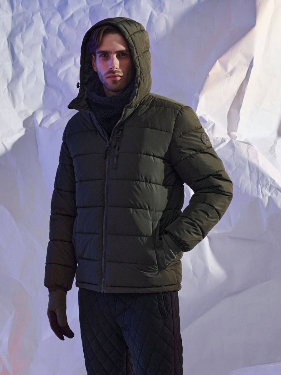 Kurtka puffer z kapturem Kolor zielony  1810O-91X