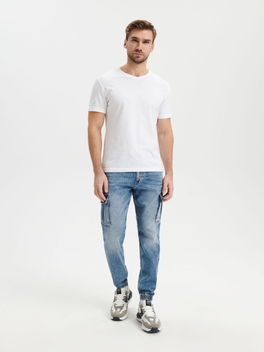 Jeansy jogger Kolor niebieski  5326F-55J