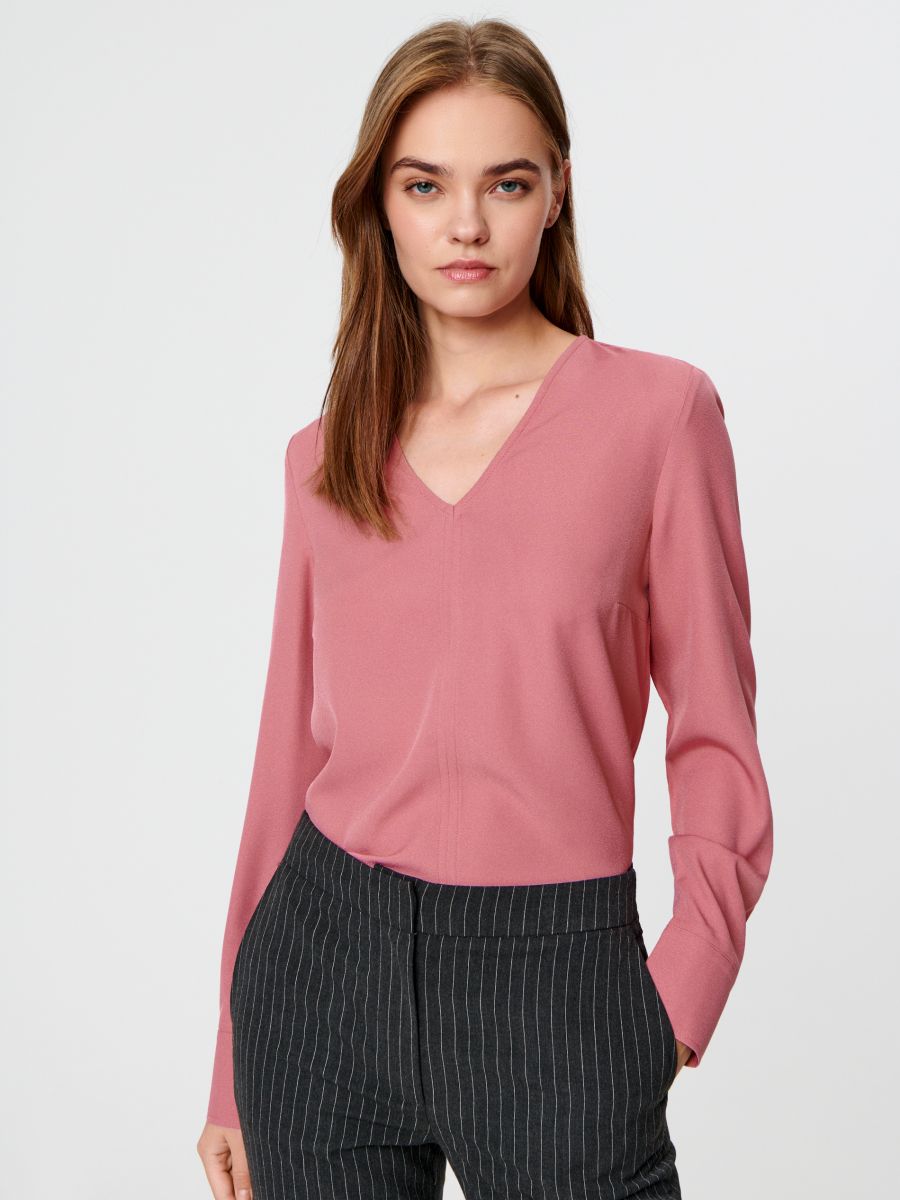 Bluzka z długimi rękawami Kolor różowy  3162X-39X