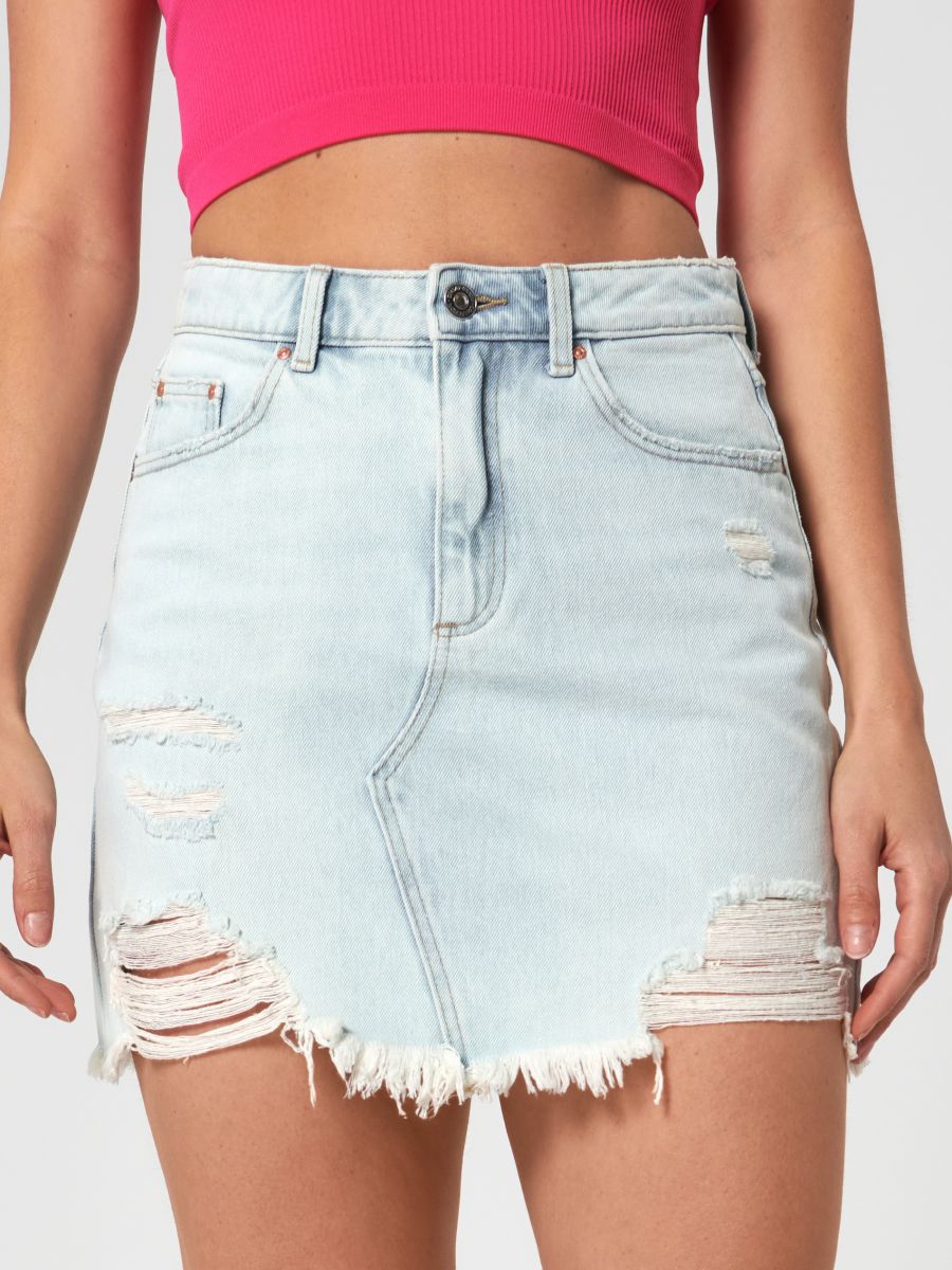 Spódnica mini jeansowa Kolor niebieski  1241F-05J