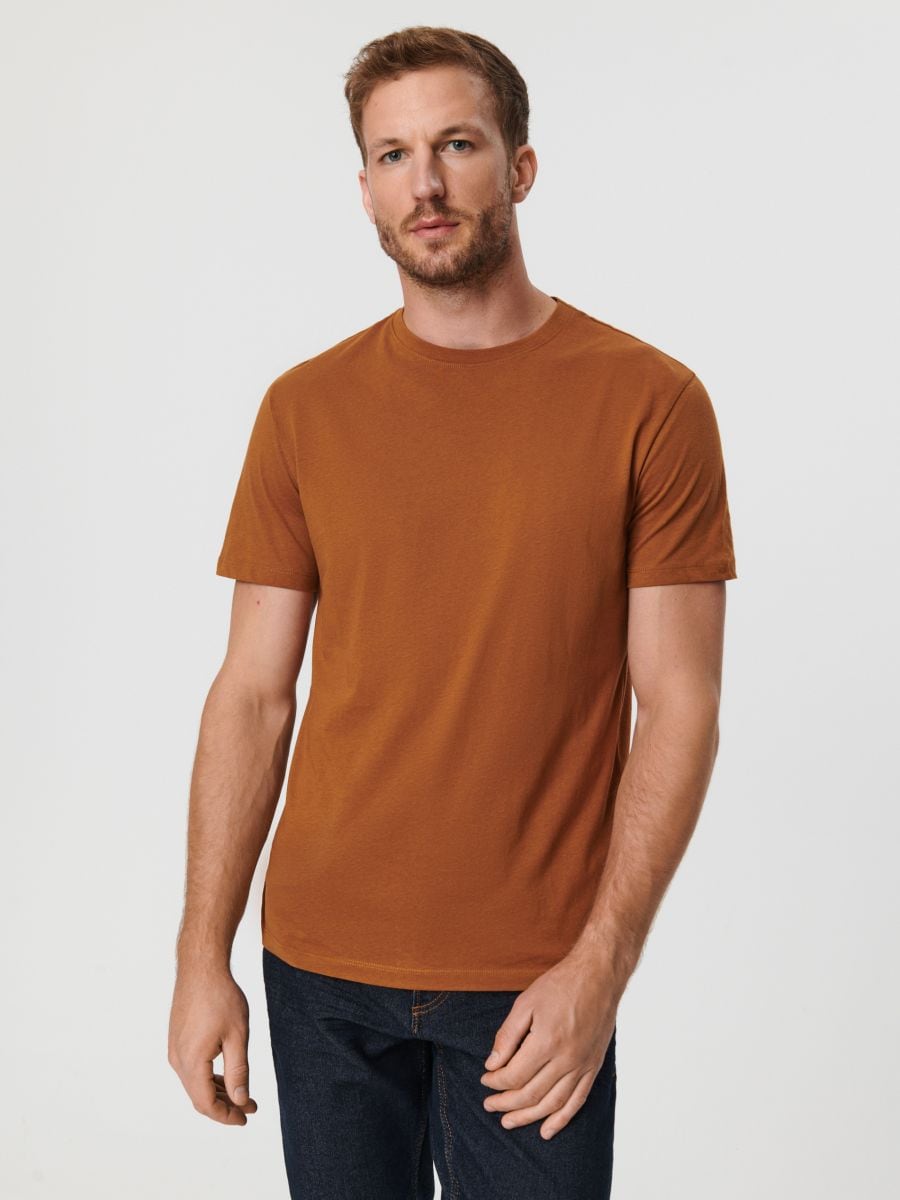 Koszulka basic Kolor brązowy  2358O-82X