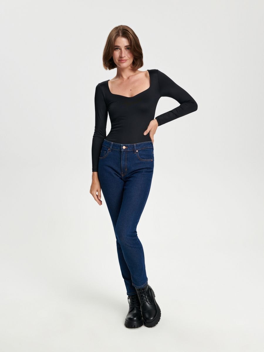 Body z długim rękawem Kolor czarny  6676X-99X