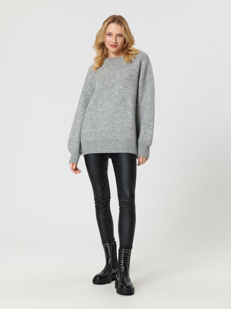 Sweter z bufiastymi rękawami Kolor szary  3390X-9MM
