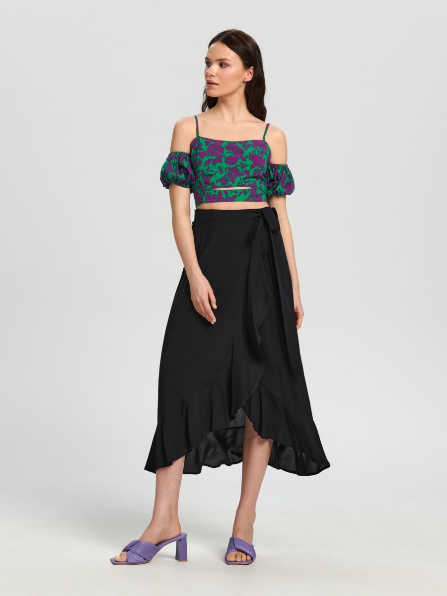 Crop top na ramiączkach Kolor zielony  6834J-76X