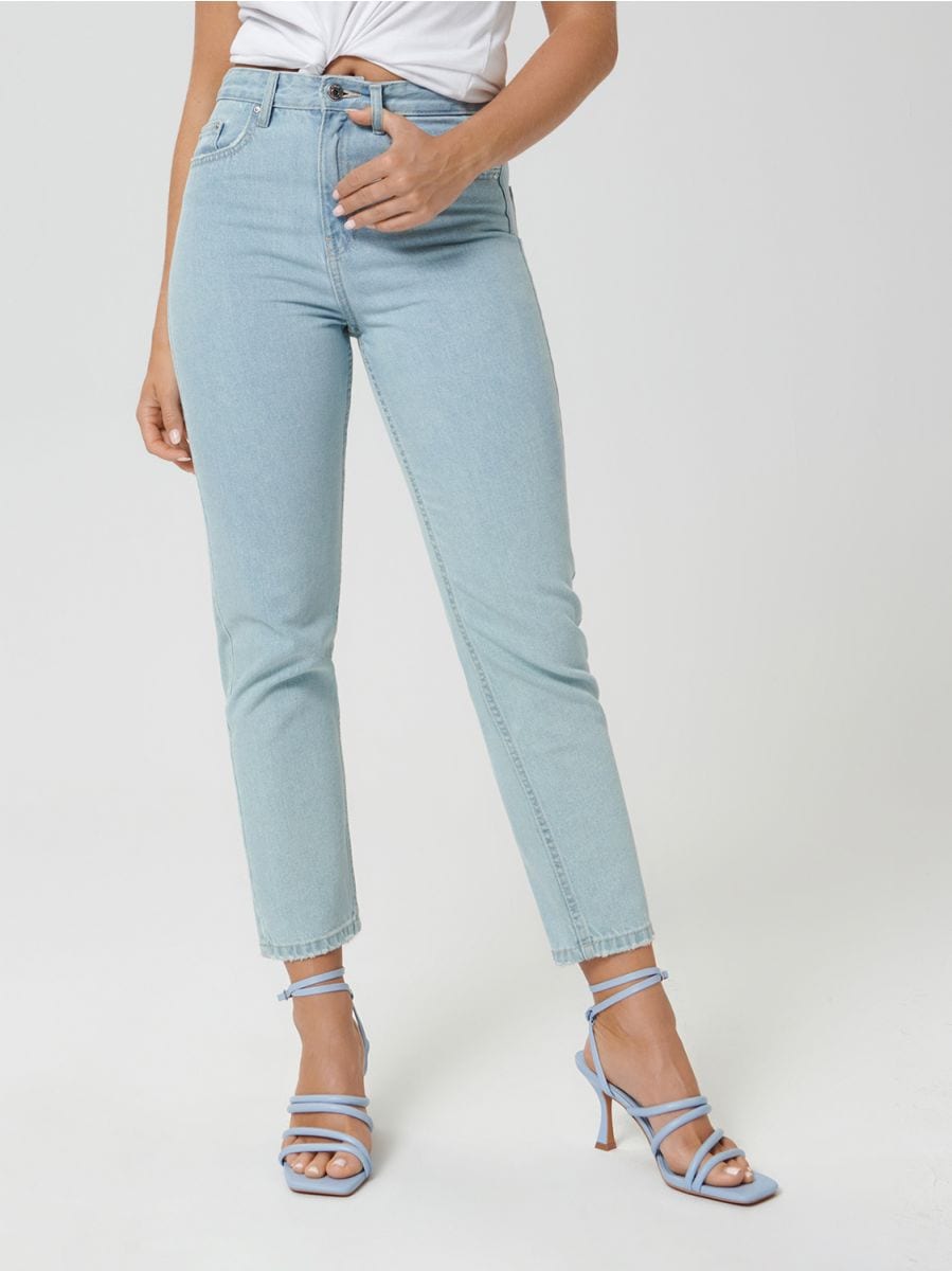 Jeansy mom high waist Kolor niebieski  6903F-05J