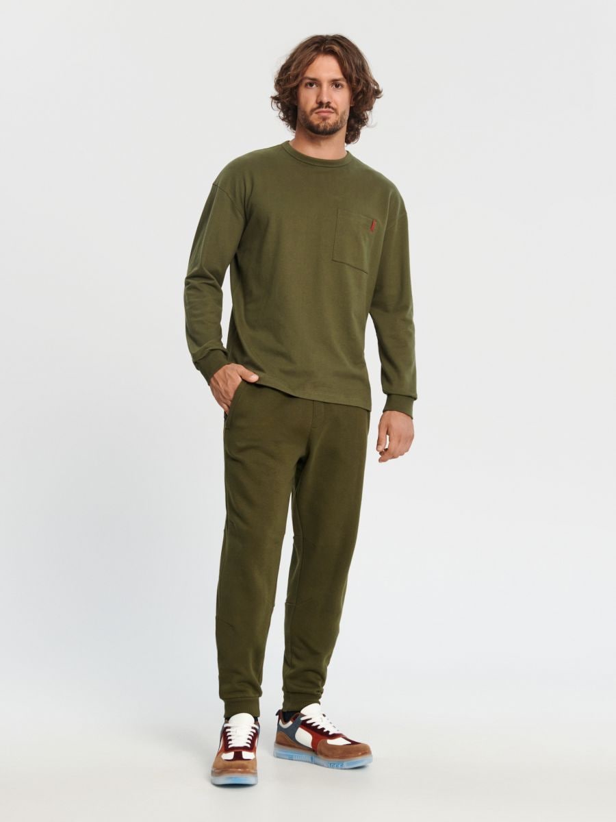 Spodnie dresowe Kolor khaki  7967W-87X