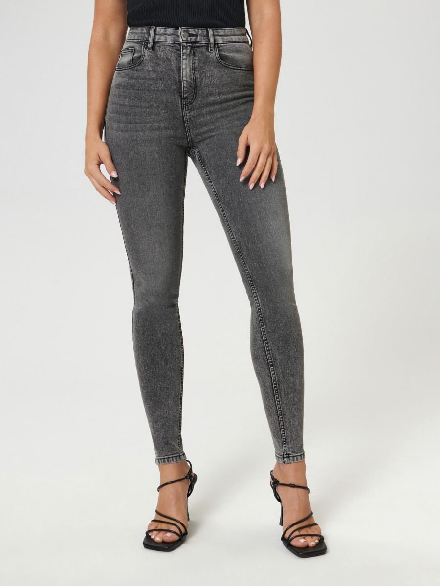 Jeansy skinny high waist Kolor szary  3154B-90J
