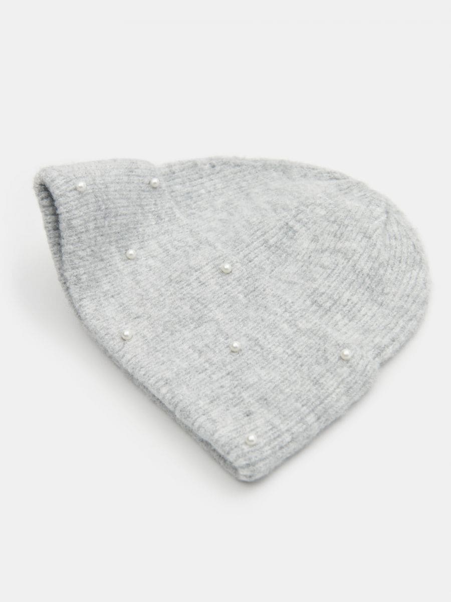 Czapka beanie Kolor szary  1355X-09M