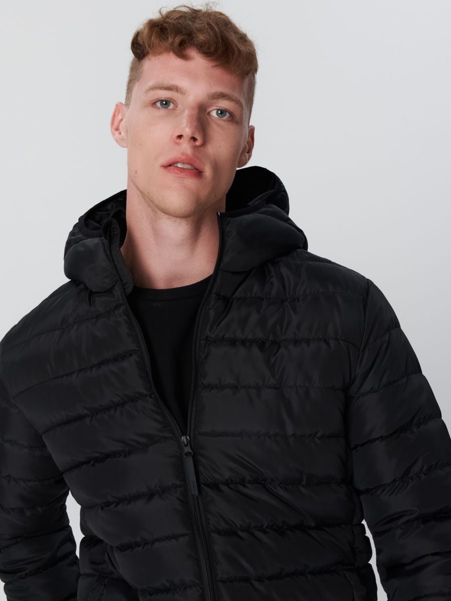 Kurtka puffer z kapturem Kolor czarny  1798O-99X